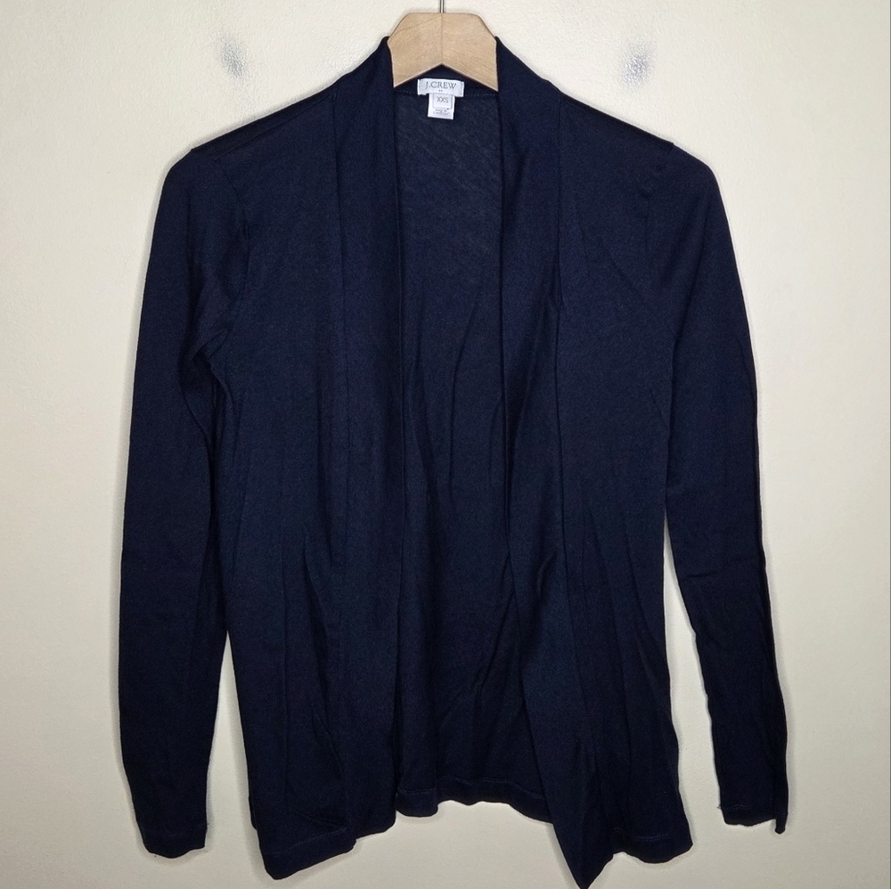 J. Crew Factory | Navy Blue Tissue Open Front Cardigan Lightweight Size XXS
